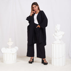 Long Sleeve Linen Set - Black