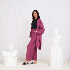 Long Sleeve Linen Set - Purple