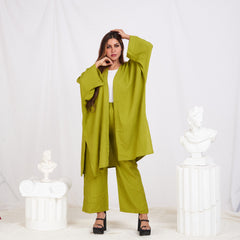 Long Sleeve Linen Set - Pear Green