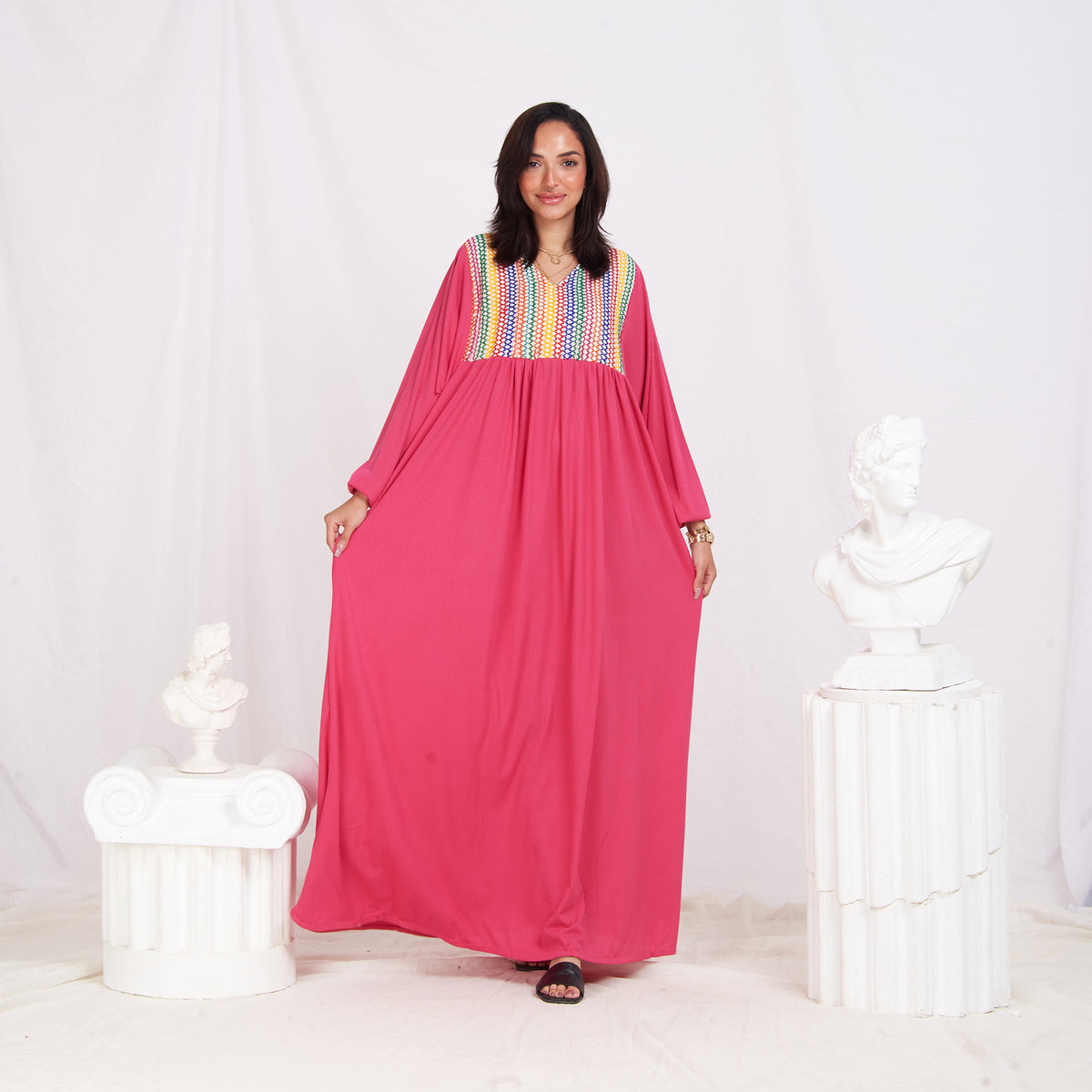 Long Sleeve Abaya -Pink