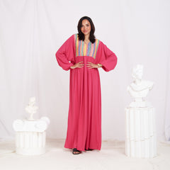 Long Sleeve Abaya -Pink