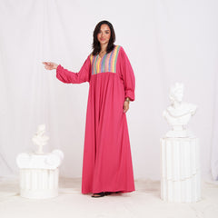 Long Sleeve Abaya -Pink