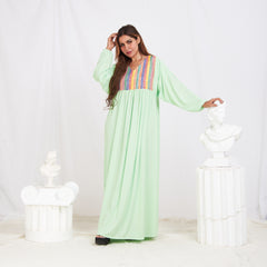 Long Sleeve Abaya - Mint Green