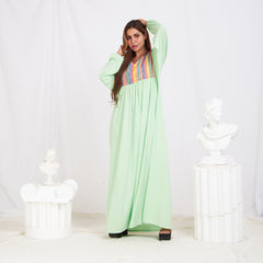 Long Sleeve Abaya - Mint Green