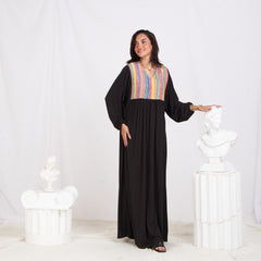 Long Sleeve Abaya -Black