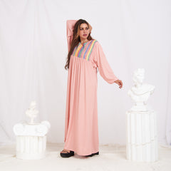 Long Sleeve Abaya - Rose