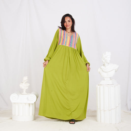 Long Sleeve Abaya - Green