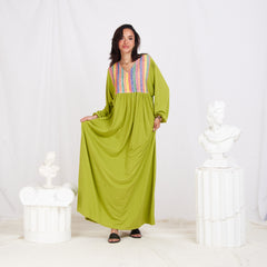 Long Sleeve Abaya - Green