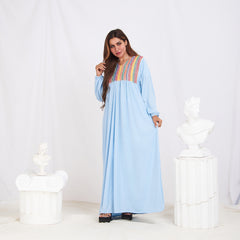 Long Sleeve Abaya - Baby Blue