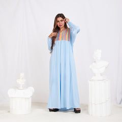 Long Sleeve Abaya - Baby Blue