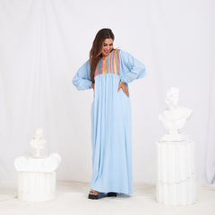 Long Sleeve Abaya - Baby Blue