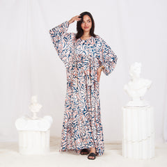 Long Sleeve Satin Maxi Floral Dress - Rose